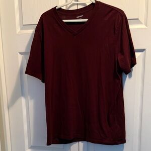 Old Navy Men's Burgundy V-Neck Tee
